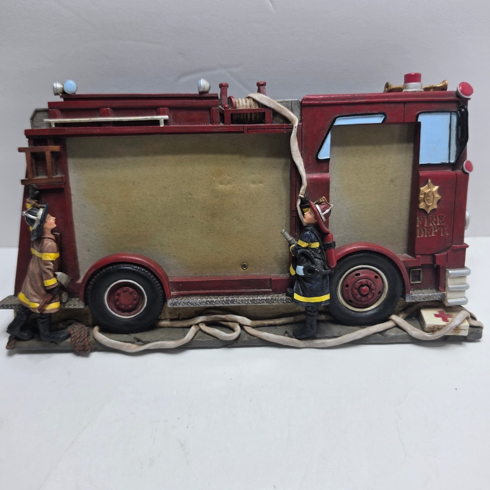 Vanmark Red Hats of Courage Fire Engine Photo Frame 2000 Firefighter Decor 88121